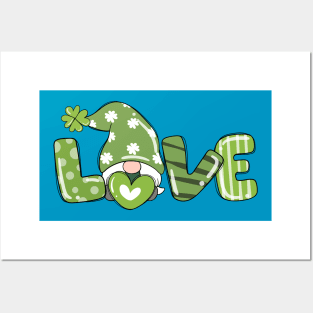 St Patricks Day Love Gnome Girl Posters and Art